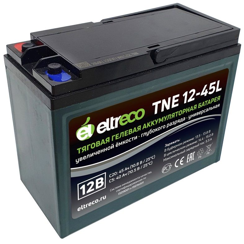 Тяговый аккумулятор Eltreco TNE12-45 (12V38A/H C3)